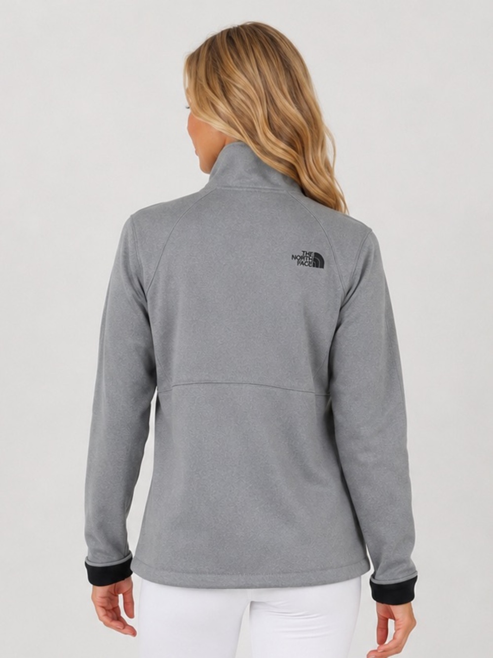 The North Face WindWall Full Zip Jacket Gray Soft Shell Silver Women’s L - Picture 2 of 16
